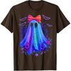 Cute Boo Halloween Ghost Bow Flower Neon Ghost Halloween T-Shirt