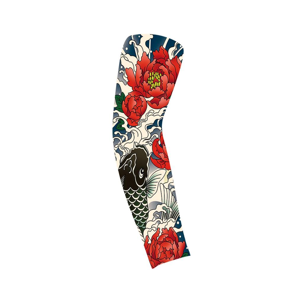 Sunscreen Sleeve Cover Outdoor Cycling Sports Breathable Flower Arm Fashionable Realistic Seamless Covering Sleeve