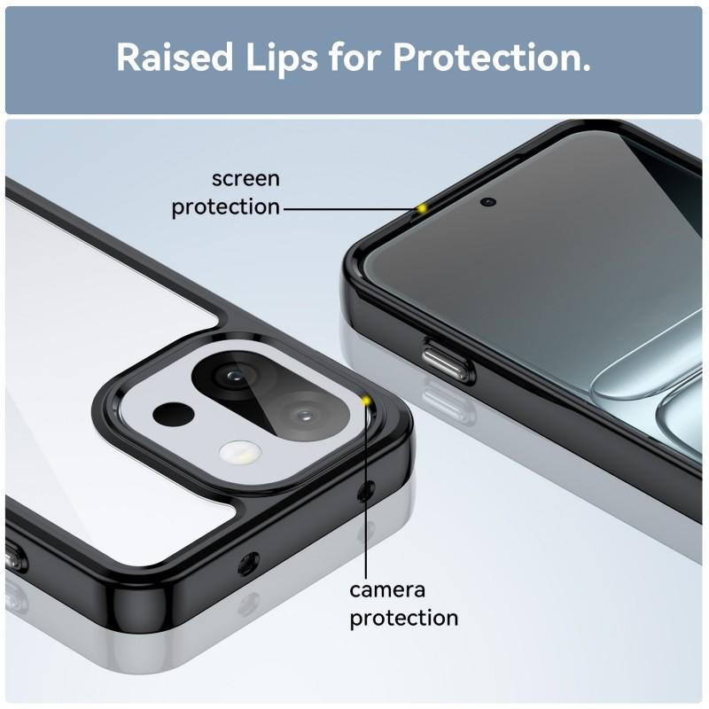 For OnePlus 13T 5G Phone Case WANLONFENG XC Series TPU Acrylic Cover with Tempered Glass (Big Lens Hole)