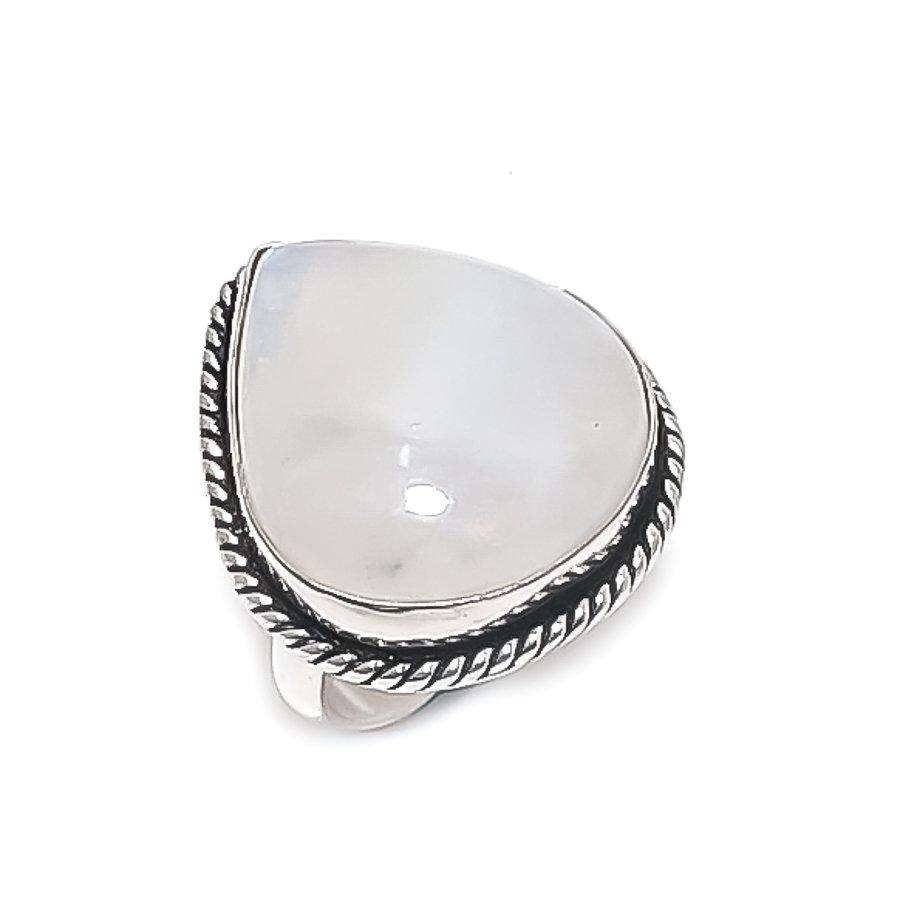 

Натуральный лунный камень драгоценный камень 925 стерлинговое серебро ювелирное кольцо размер 5.5 D0i92