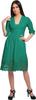 Moomaya Solid Midi Dress For Women Plus Size Lace Details Clothing Summer