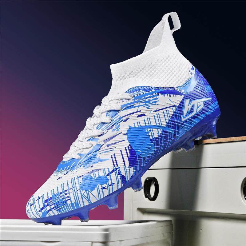 World Cup leather foot training male and female students artificial turf broken nail shoes non-slip nail football shoes