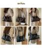Women's Cross-Border Retro Motorcycle Bag with Rivet Decor & Belt Buckle - Stylish Single Shoulder Underarm Handbag