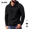 American Style Men's Jacquard Plaid Pullover and Hoodie with Large Pocket