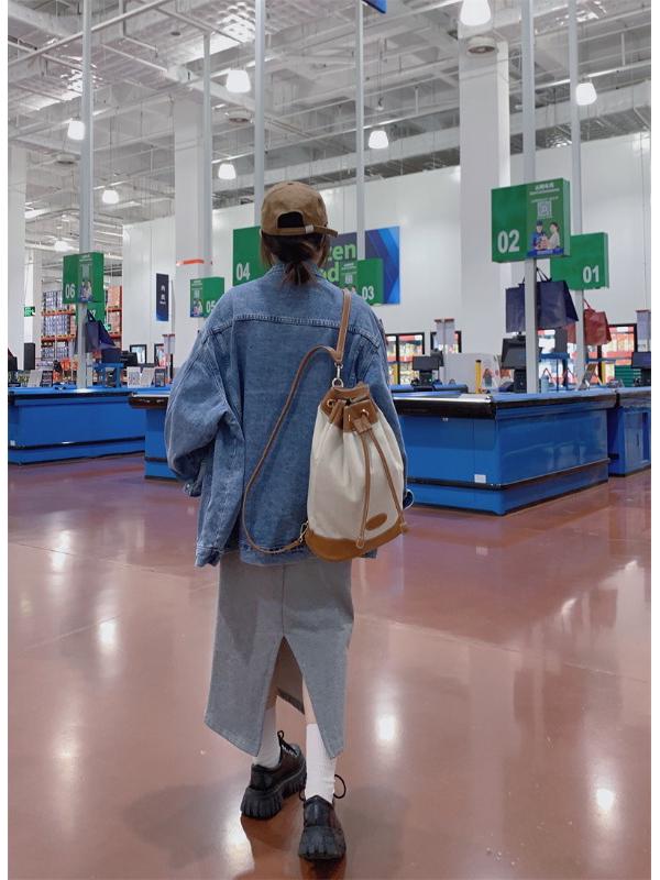 Women's Versatile Loose Denim Jacket - 2025 Spring/Autumn Retro High Street Style, Plus Size Available.