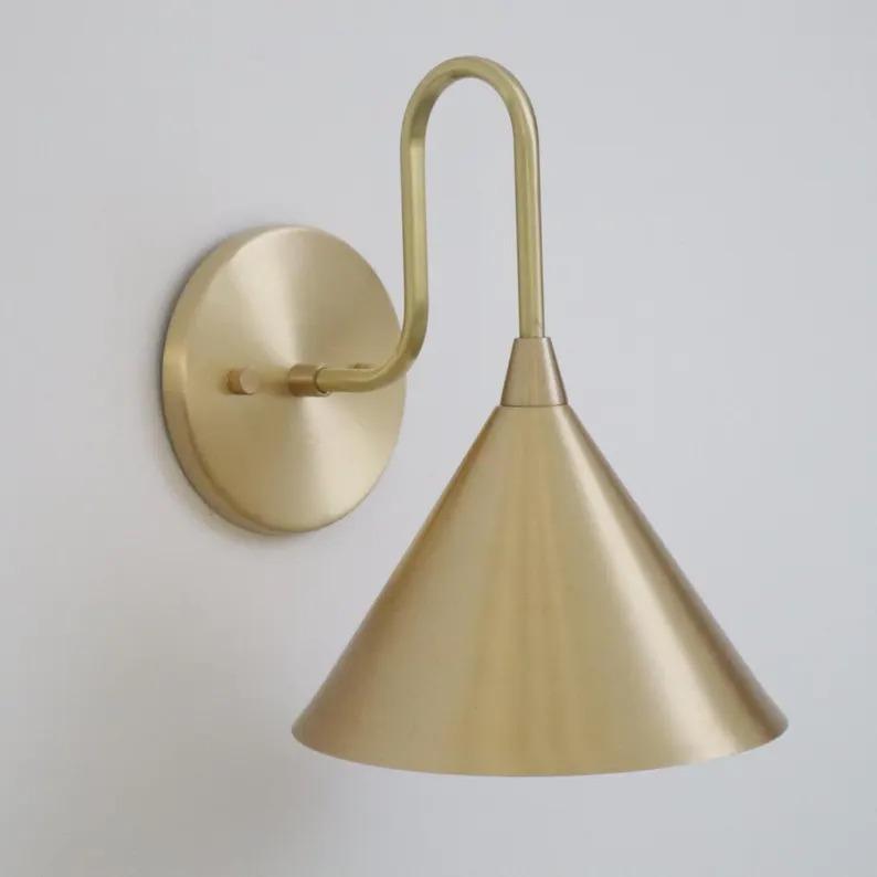Handcrafted Brushed Brass Wall Lamp Artisan Elegance for Your Home