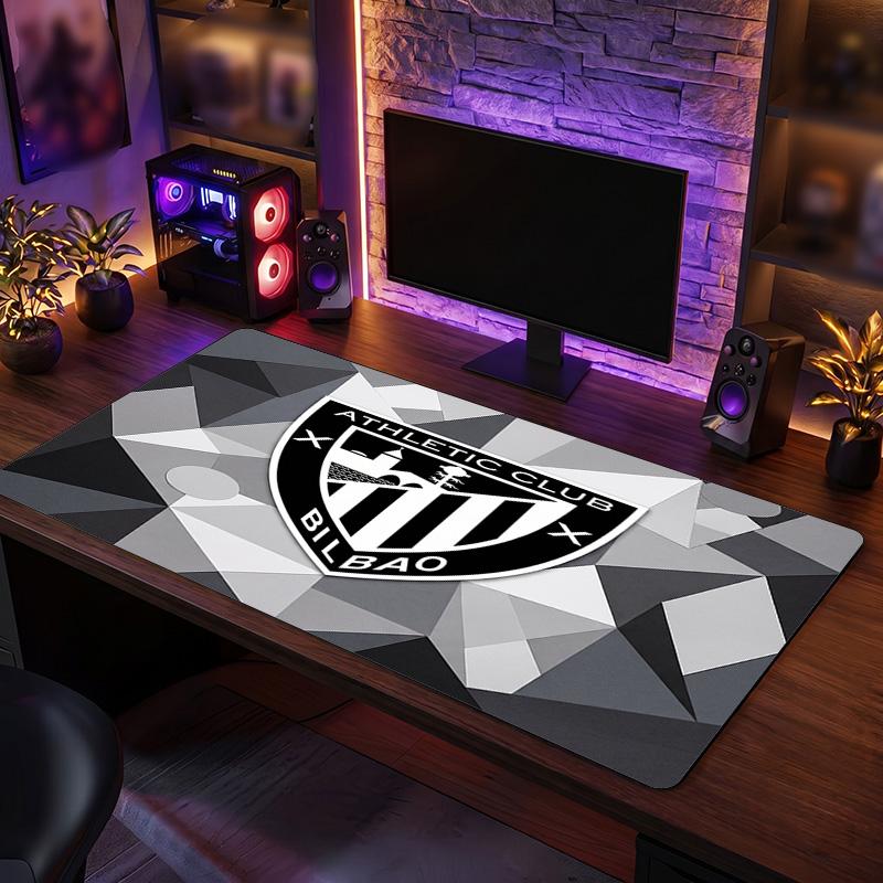 Athletic Bilbao Football Print Large Mouse Pad, Anti-Slip Extended Gaming Desk Mat for Office Home