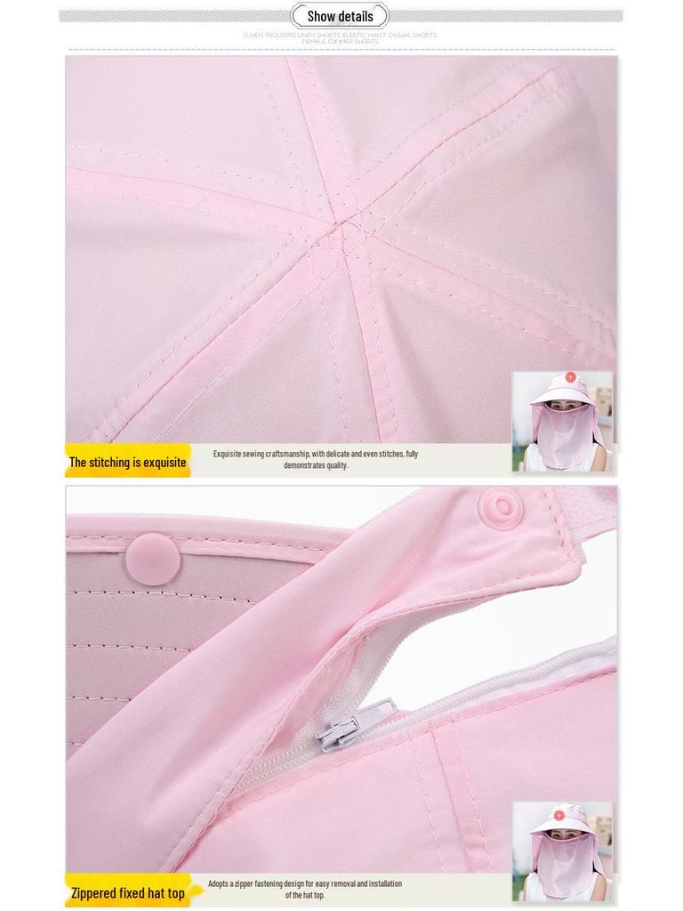Women's Sun Hat with Face Covering - UV Protection, Wide Brim, Ideal for Outdoor Activities and Cycling.
