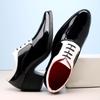 New Classic Glitter Leather Men Dress Shoes Red Mirror Luxury Shoes Men Increasing-height Shoes 4.5cm Heel Men Footwear