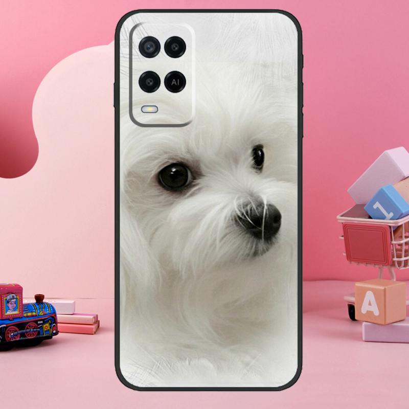 Cartoon Maltese Dog Case For Oppo A5 Pro A15 A17 A57 A77 A18 A38 A58 A78 A98 A94 A74 A54 A16 A76 A96 A40 A60 A80