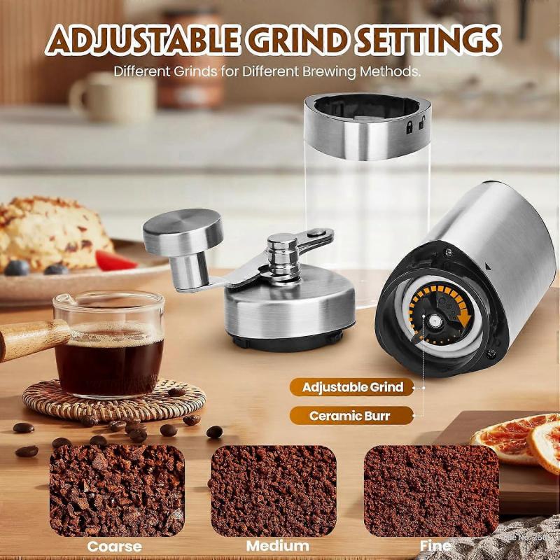 Coffee Grinder Manual Hand Coffee Bean Grinder Mini Coffee Hand Grinder Portable with Adjustable Grind Size  for Home Travel Office
