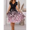 JPNTKY Fashion Summer Spring Short Sleeve V-Neck Casual Dresses