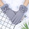 Winter Warm Gloves for Women with Velvet Waterproof Windproof Outdoor Cycling Touchscreen Butterfly Knot Cotton Gloves
