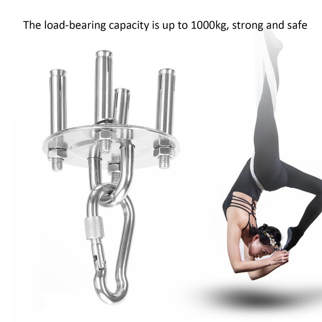 Edelstahl Hängematten Befestigungsset Schaukel Aufhängeset Deckenmontageplatte Karabinerhaken