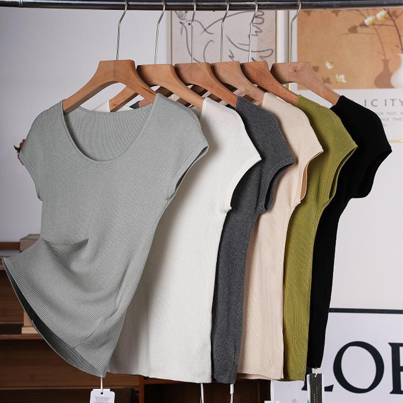 Island Country In Short-sleeved Shirt Women's Summer Thin Comfortable Knitted Top