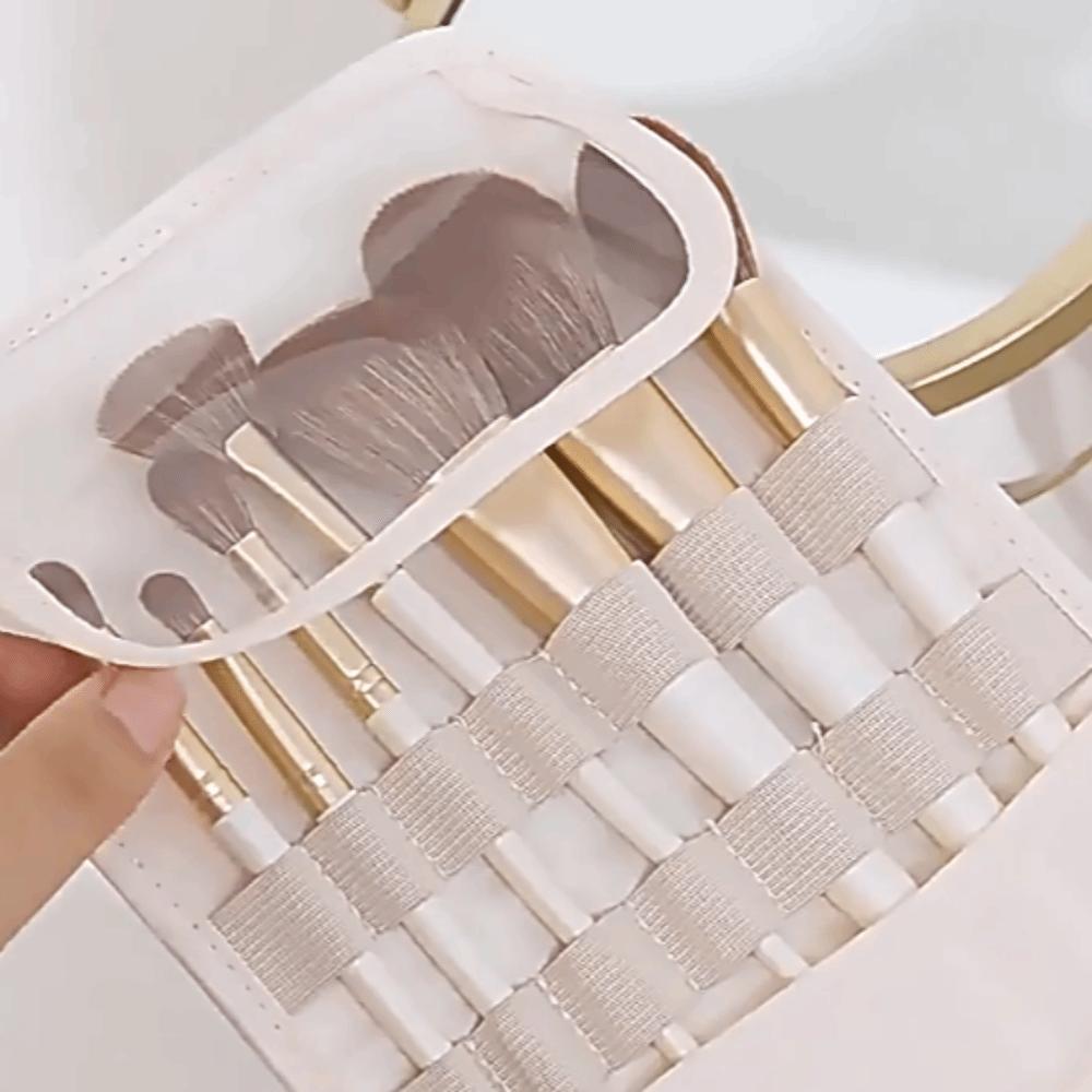 Multipocket Design Cosmetic Handbag Zipper Closure Double-layered Portable Makeup Pouch Separate Dry and Wet Comfortable Handle