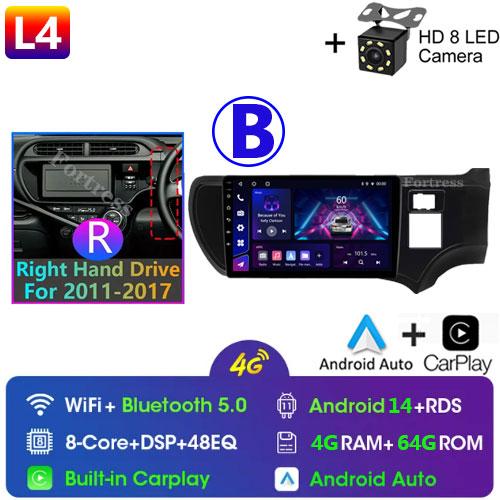 Car Radio For Toyota Aqua Prius C 2011-2017 Multimedia Automotive Autoradio Carplay Android Auto Wireless Video Car GPS WIFI