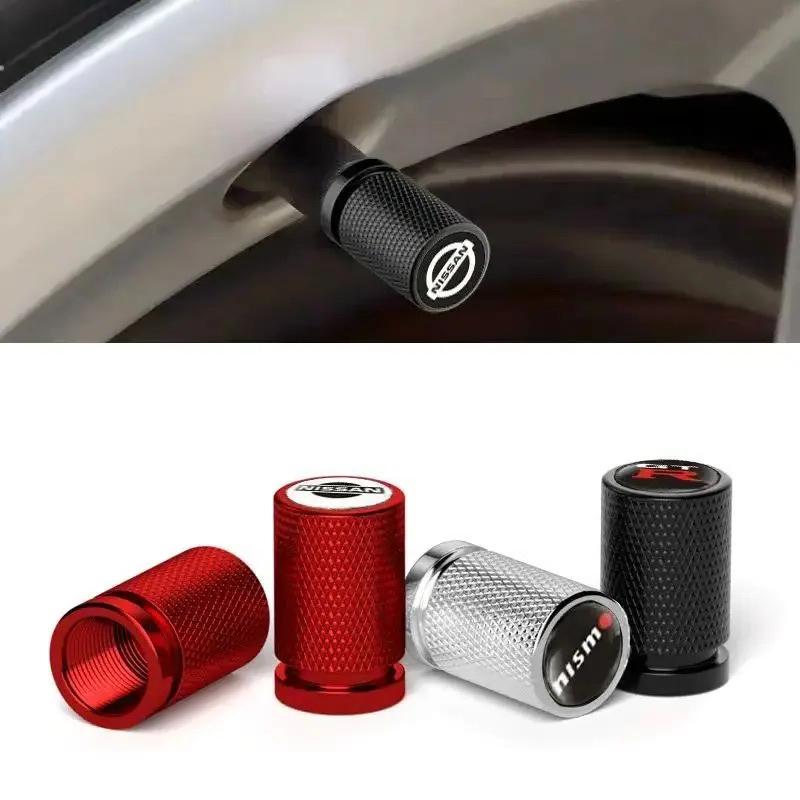 ABP3 4Pcs Car for Nissan Wheel Tire Valve Caps Stem Protection Covers Micra Qashqai GTR Nismo 350Z Kicks Maxima X-Trail NV200 Versa