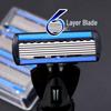 6-Blade Manual Shaver for Men - Razor with Blade Holder