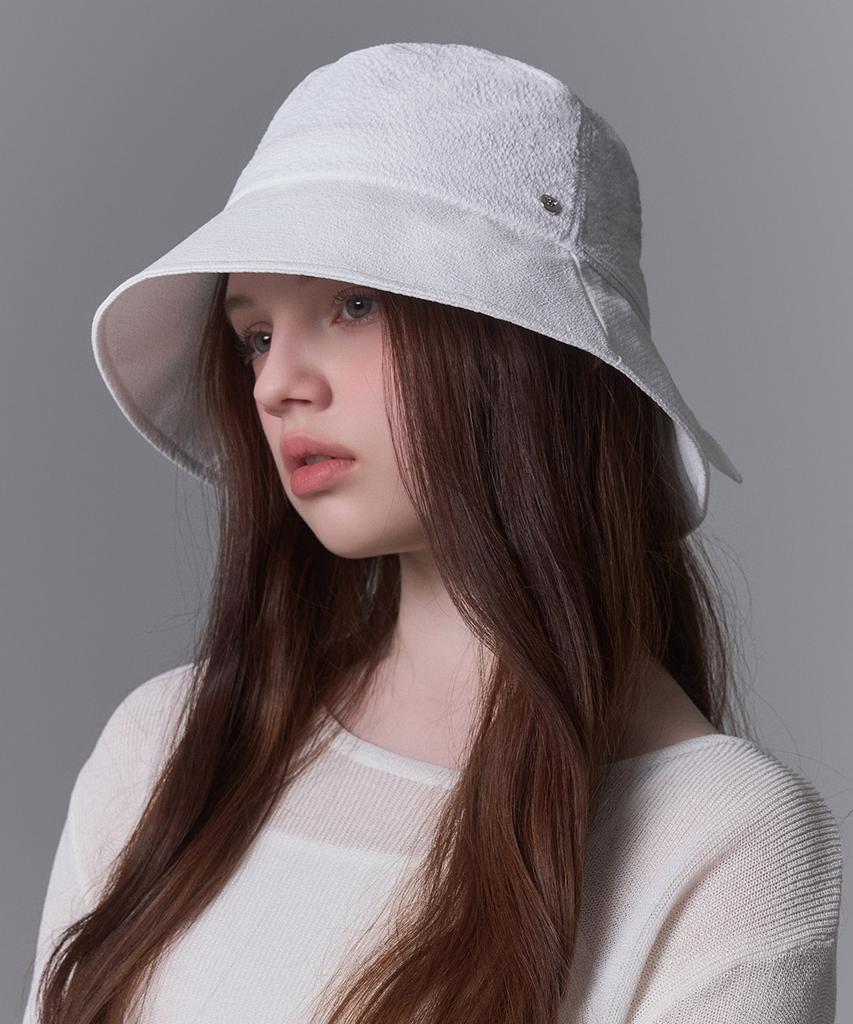 Hwaiteusaenjeu Waffle Texture Ribbon Bucket Hat Agape (4 Colors)