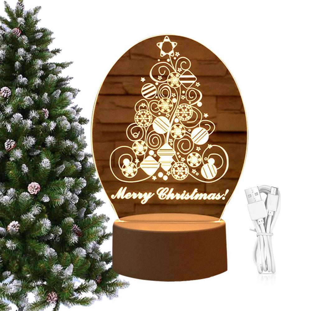 

Christmas 3D Night Light Acrylic Christmas Touch Control Desk Night Light Room Decoration For Living Room Bedroom Home