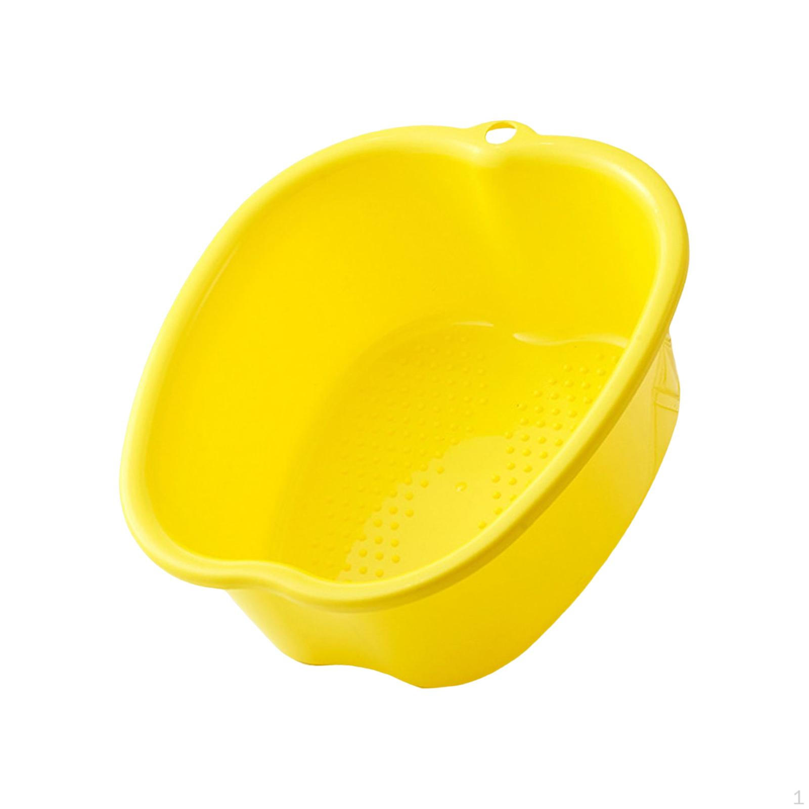 

Ванночка для ванни для ніг з пластиковим отвором для педикюру та масажером жовтий