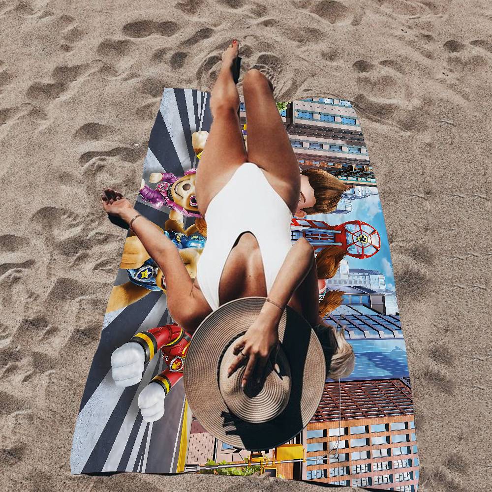 Anime P-Paw P-PatrolS Cute Microfiber Printed Beach Towel Mountain Climbing Yoga Beach Swimming Running Absorbent Soft Towel