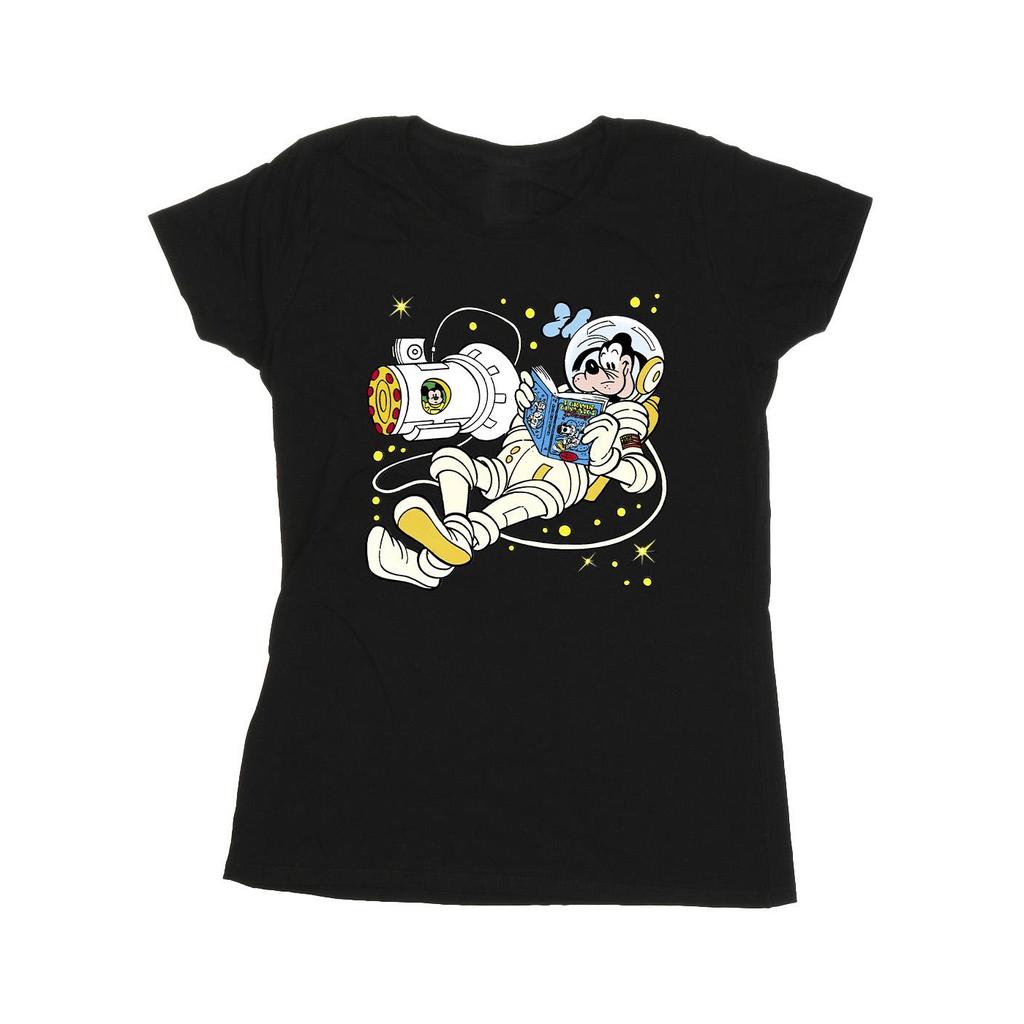 Disney Womens/Ladies Goofy Reading In Space Cotton T-Shirt