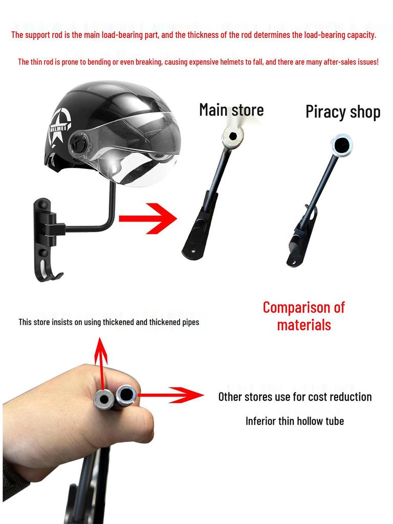 Wall-Mounted Punch-Free Helmet & Hat Rack - Anti-Deformation Storage Solution