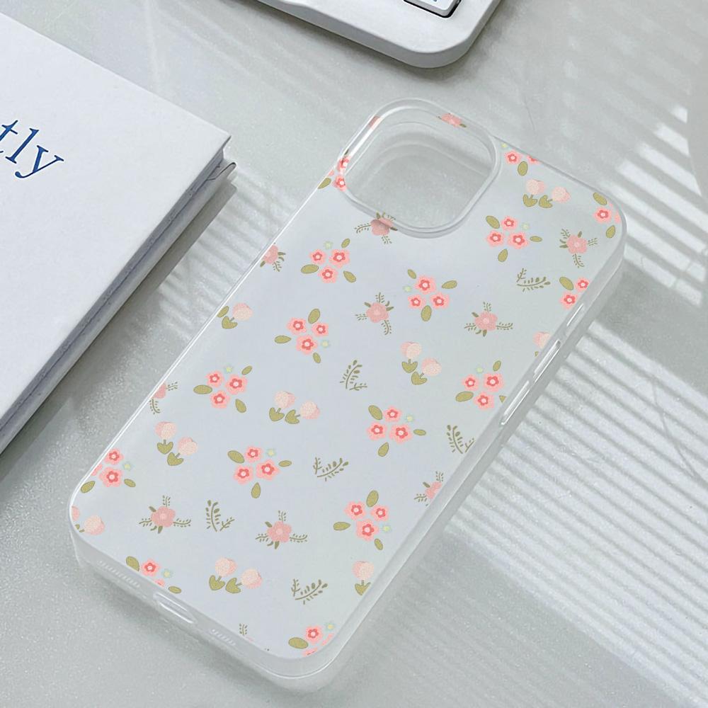 Mobile Phone Cases for iPhone 11 13 15 Pro Max 12 14 Pro Max Case iPhone 16 15 Plus 13 Pro 12 Frosted Texture Painted Cartoon Flowers