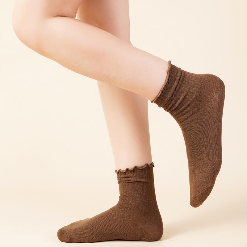 Women's Winter Cotton Socks Curled Socks Candy Solid Color Simple Socks Daily