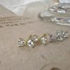 S925 Sterling Silver 18K Gold-Plated Bow Stud Earrings - Elegant High-Quality Design for Women