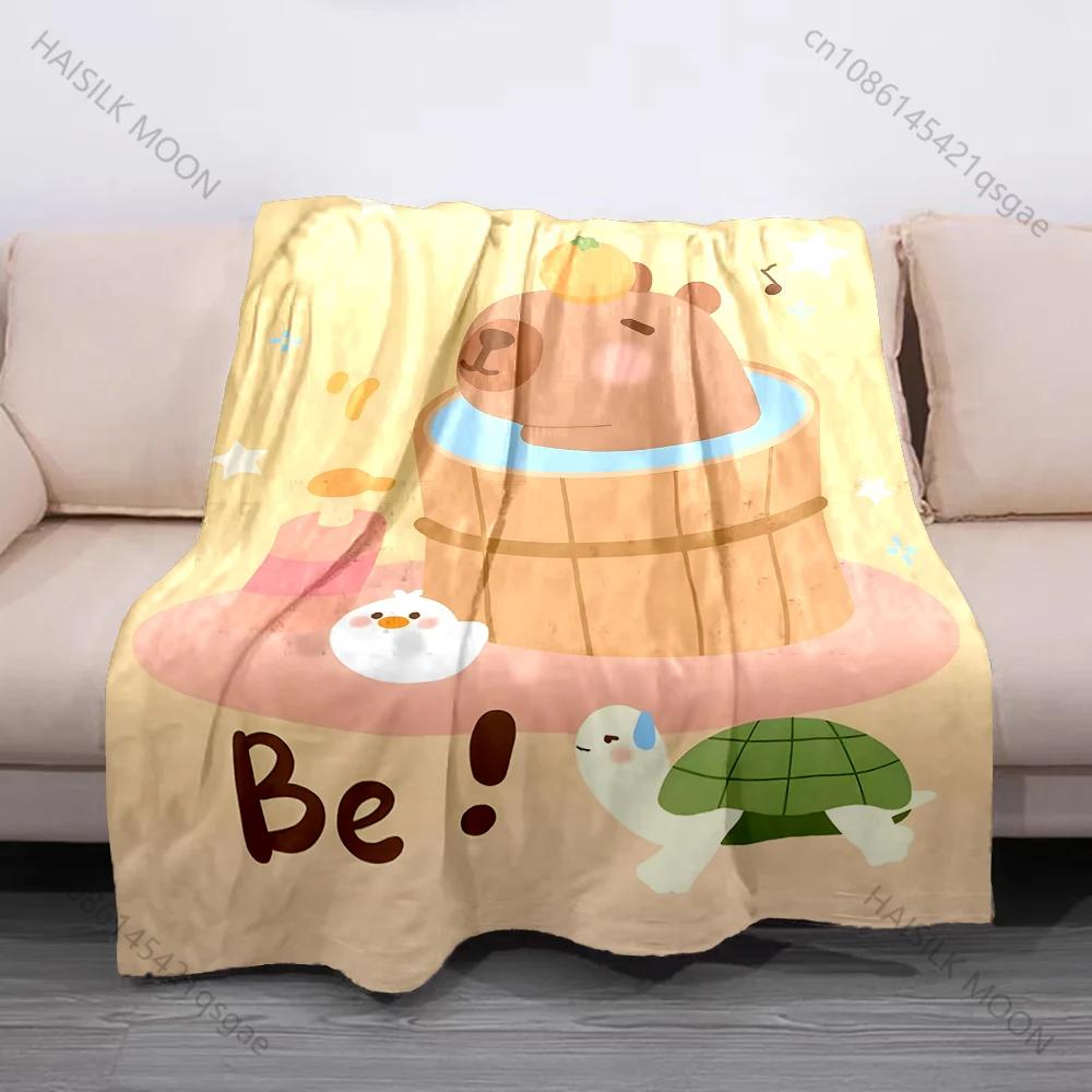 17 Styles Capybara Cartoon Print Blanket Soft Fluffy Throw Blanket Kids Adult Sofa Bed Travel Blanket Cover Throw Wonderful Gift