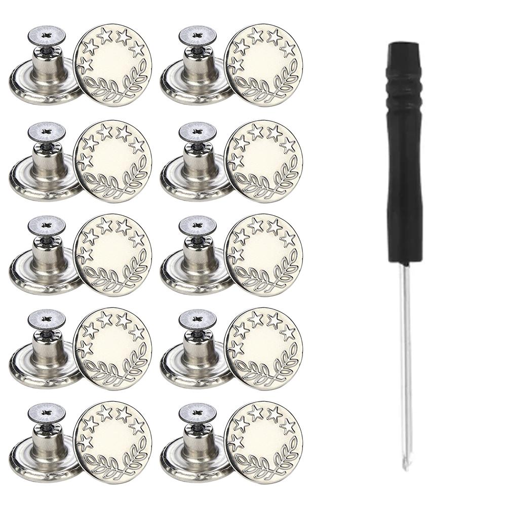 Screw Button Metal Jean Button Metal Jeans Buttons Repair Kit Replacement Briefly Tighten Or Loosen Leather Crafts