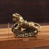 Antik Bakır Çin Kaplanı Minyatür Figürinler Süsler Pirinç Şanslı Masaüstü Dekorasyonları
