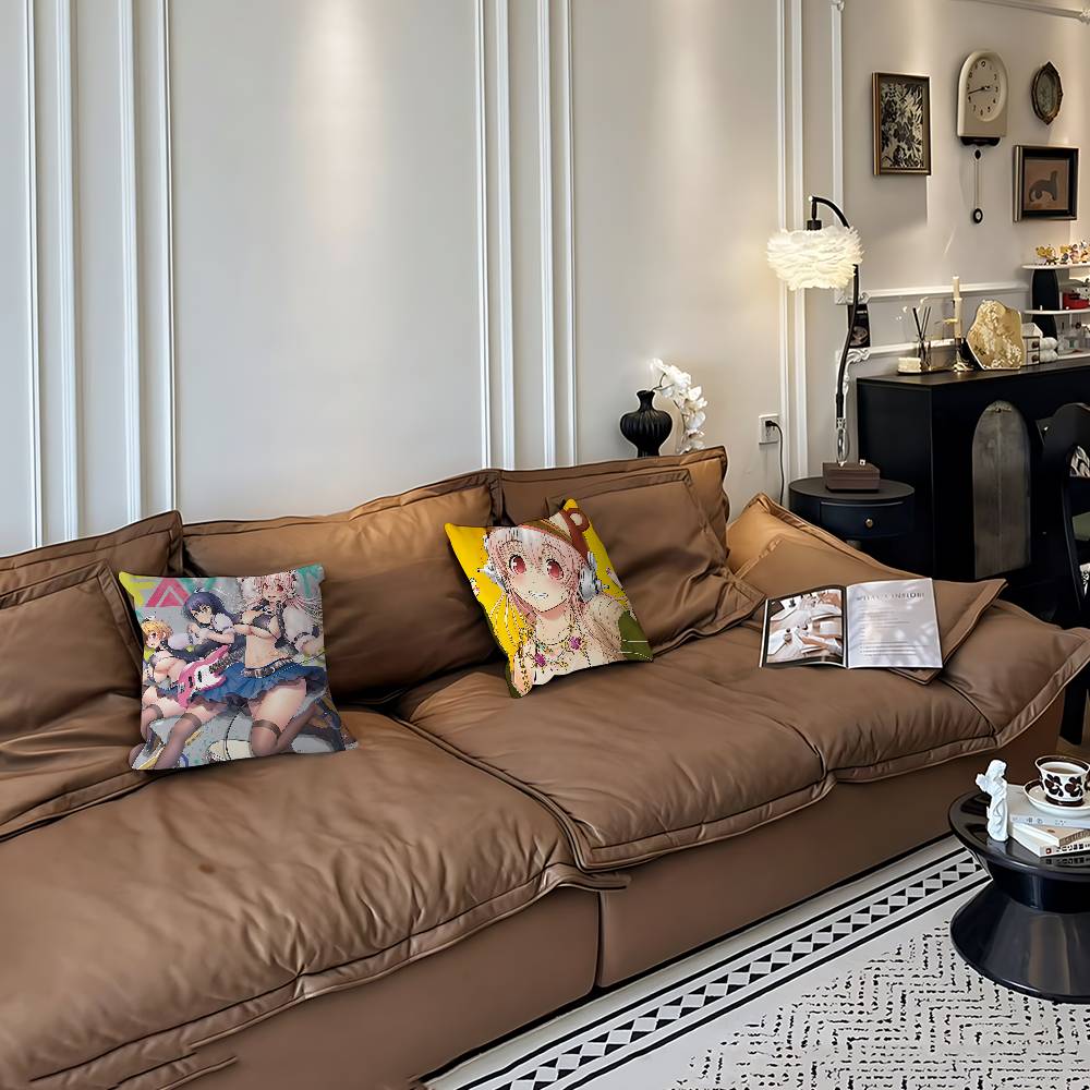 Anime Super Sonico Pillow Case Removable Washable Cushion Cover – All-Season Soft Linen