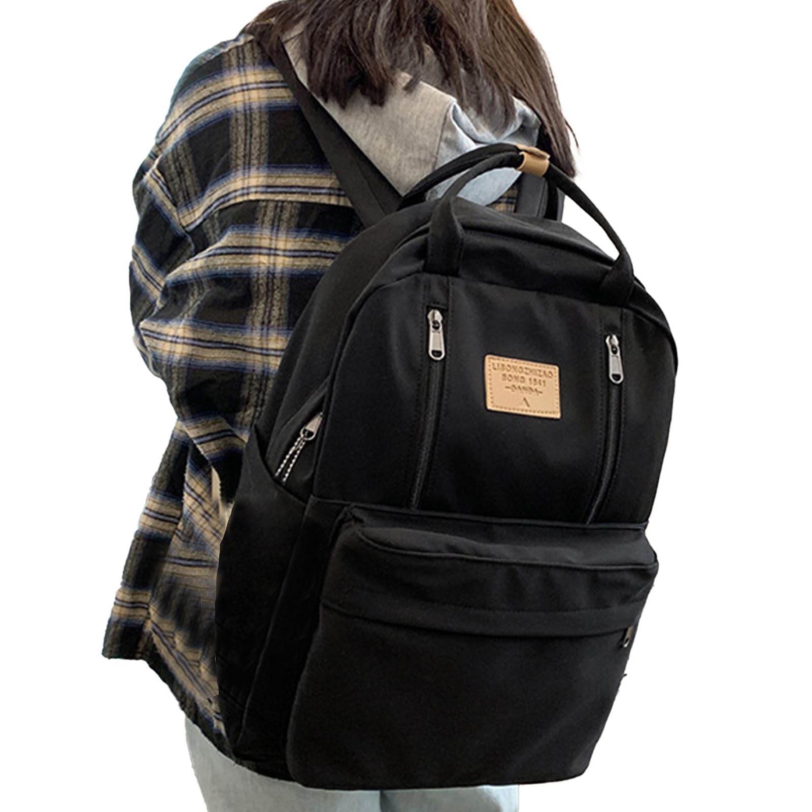 

Рюкзак для матери и ребенка, формата А4 дюйма, большой, для старшеклассников, B5831 [Manatsulife] для школы, поездок на работу, путешествий, совместимый, 15,6-дюймовый, легкий, чёрный