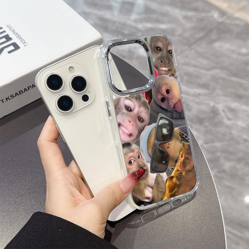 New Creative Monkey Pattern Phone Case For iPhone 17 16e 16 15 14 13 12 11 mini Pro Max X XR XSMAX 8 7Air Plus Transparent Cover