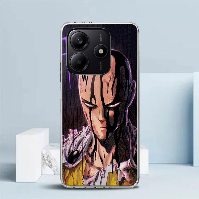 One P-Punch-Man Saitama King Phone Case For Xiaomi Redmi Note 15 14 14S 13 12S 12 Pro Plus 11S 11 11T 11E 10S 10 + Soft TPU Back