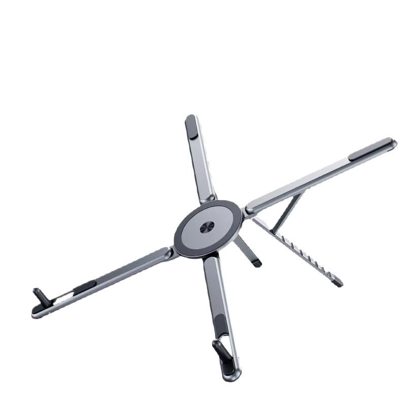 Magnetic Aluminum Alloy Folding Desktop Stand for Phones, Tablets, and Laptops