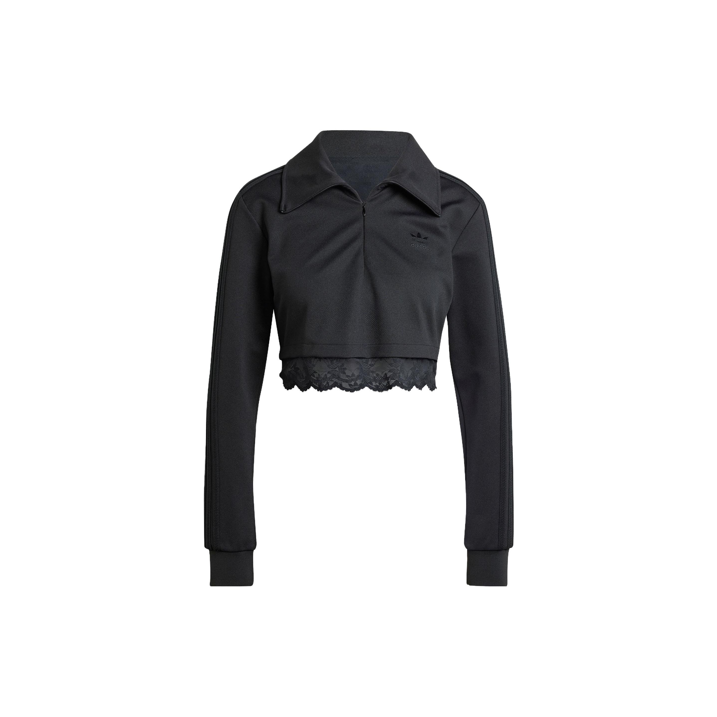 adidas Originals Women s Lace Half-Zip Sweatshirt Black Women IY9023 L