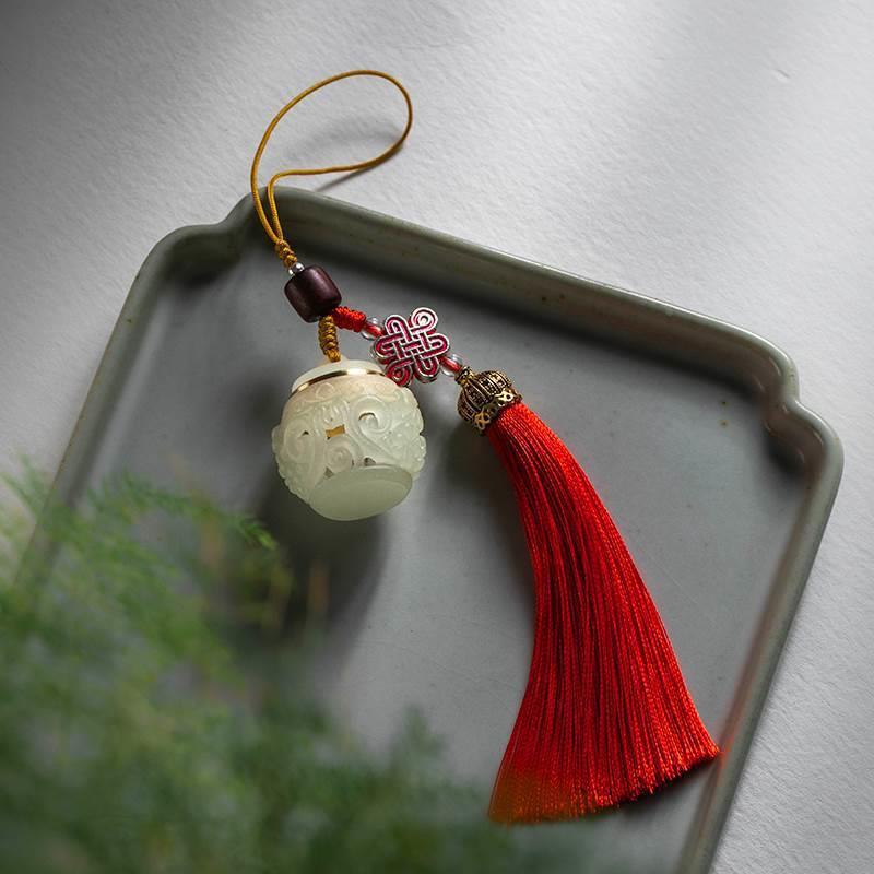 Retro Scented Sachet Box & Luminous Stone Keychain-Lanyard Set with Hanfu Accessories