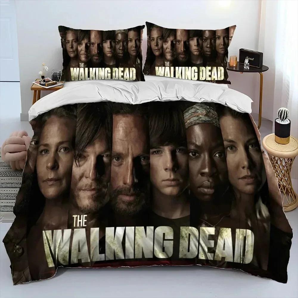 3Pcs Horror Tv The Walking Dead Lincoln Bedding Set,Duvet Cover Bed Set Quilt Cover Pillowcase,King Queen Size Bedding Set