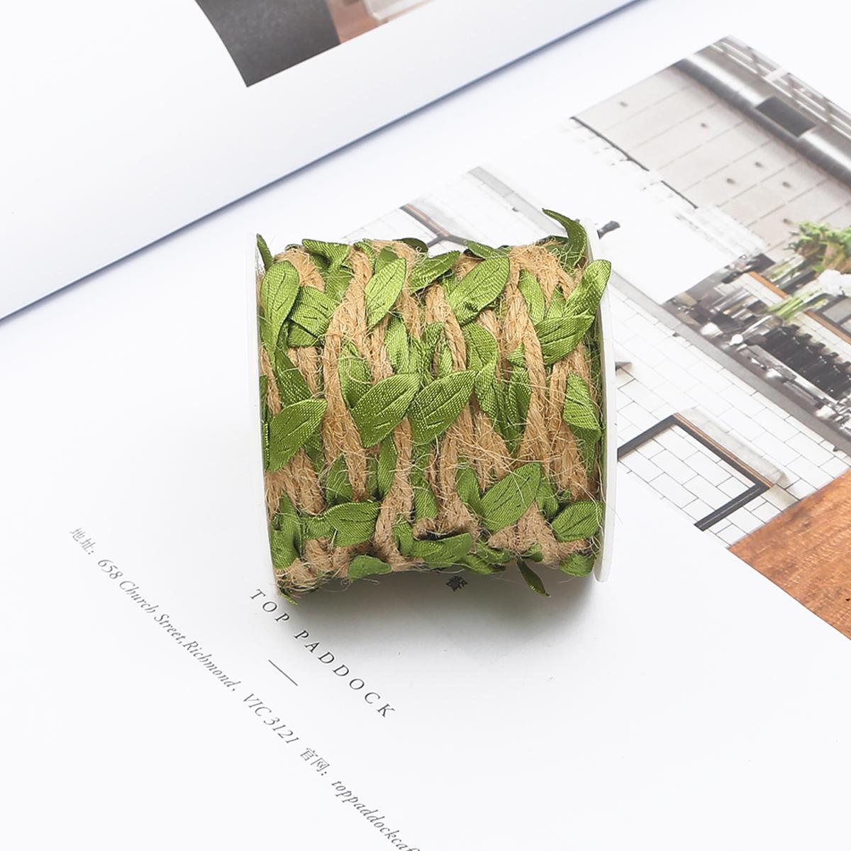 

10 метров 4-прядная веревка из натуральной пеньки с оплеткой из листьев, рождественские свадебные украшения, подарочная упаковка, деревенский стиль, поделки своими руками ручной работы