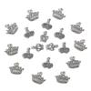 20/50pcs Crown Shape Antique Silver Color Plated Pendants for DIY Jewelry Making