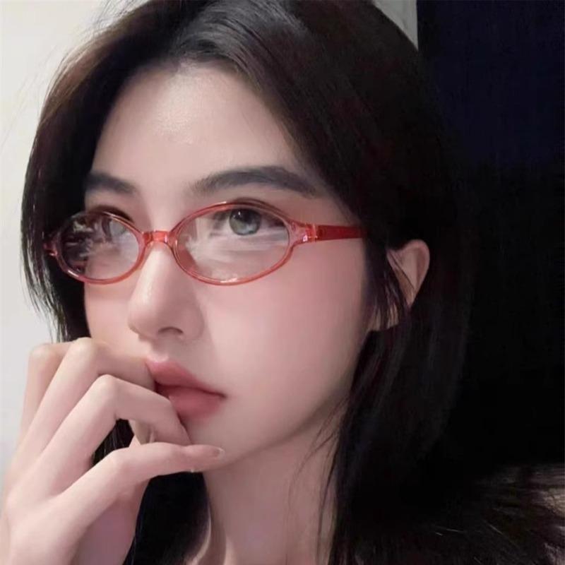 Retro-Brillengestell mit kleinem Rahmen für Spice Girls, für Studenten, Damen, ohne Make-up-Artefakt, ovale Form, flacher Spiegel