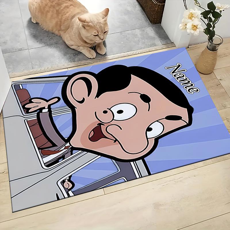 Custom Name Mr. Bean's Adventure Carpet Rug Customizable Soft Washable Anti-Slip Home Living Room Sofa Mats Personalized Rug. 0909292
