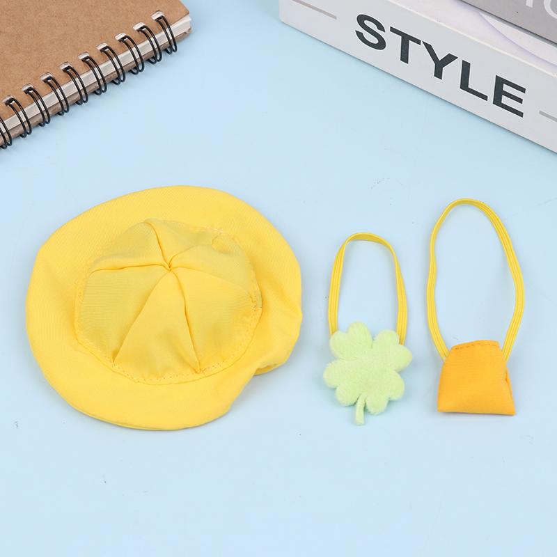 Mini Doll Hat For Dollhouse Miniature 10Cm Doll Color Match Hats Kawaii Cute Bag Dolls Accessories For Kids Girls Toys