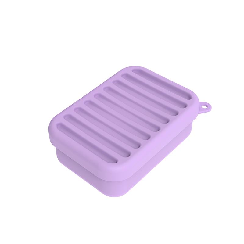 

Силиконовая дорожная мыльница с дренажной крышкой/слоем, компактный контейнер для кускового мыла, прочный держатель для мыла для кемпинга, спортзала и путешествий фиолетовый
