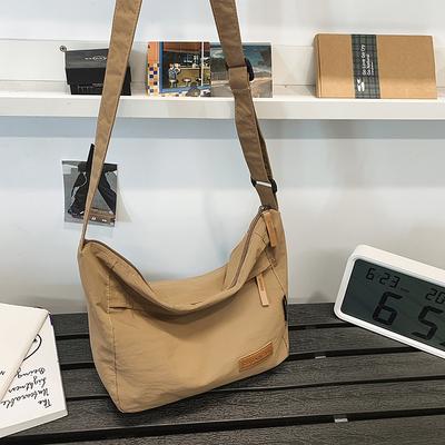 Messenger-väska med stor kapacitet, axelväska i stänksäker nylon, vardaglig postväska, tygväska för högskolestudenter